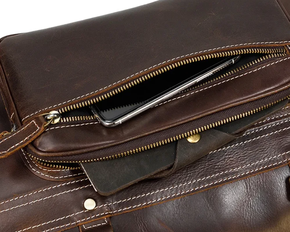 leather duffel carry on