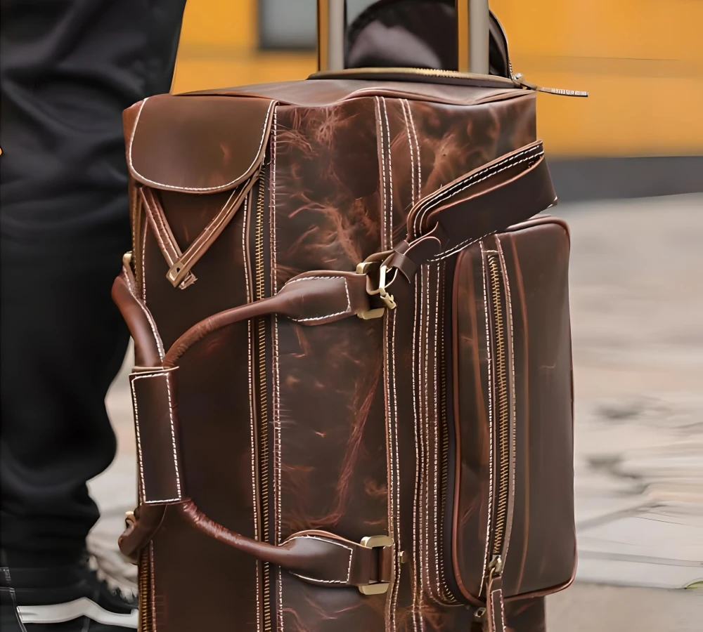 leather mens carry on bag